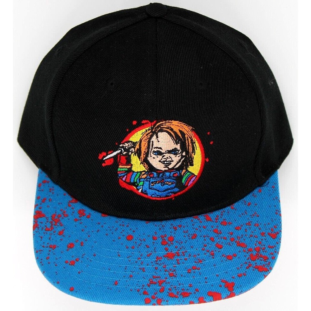 Chucky Hat Wanna Play Snapback Adjustable Blood Splatter Horror Good Guy Adult